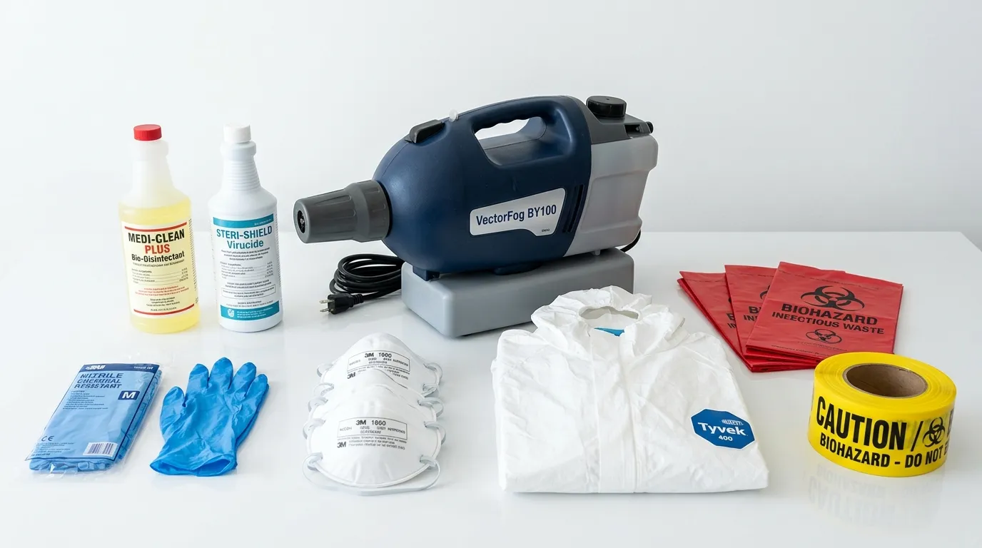 Professional biohazard remediation crew working in Savage