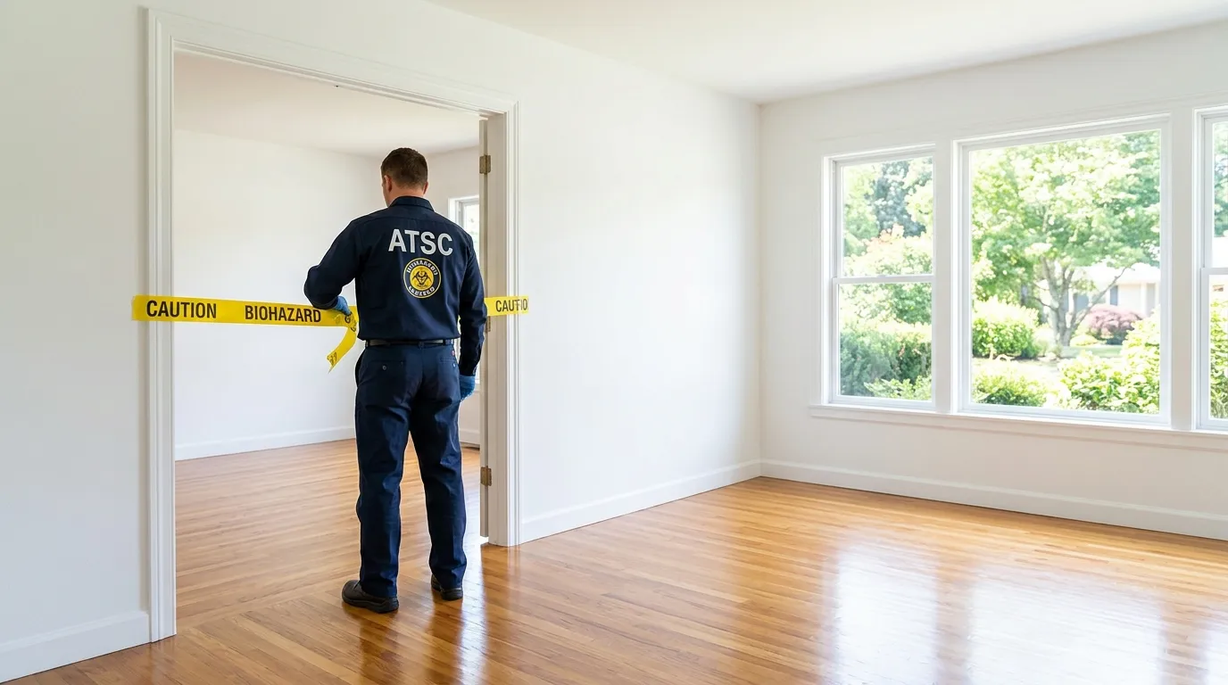 Certified biohazard cleanup crew performing Decomposition Cleanup in Savage